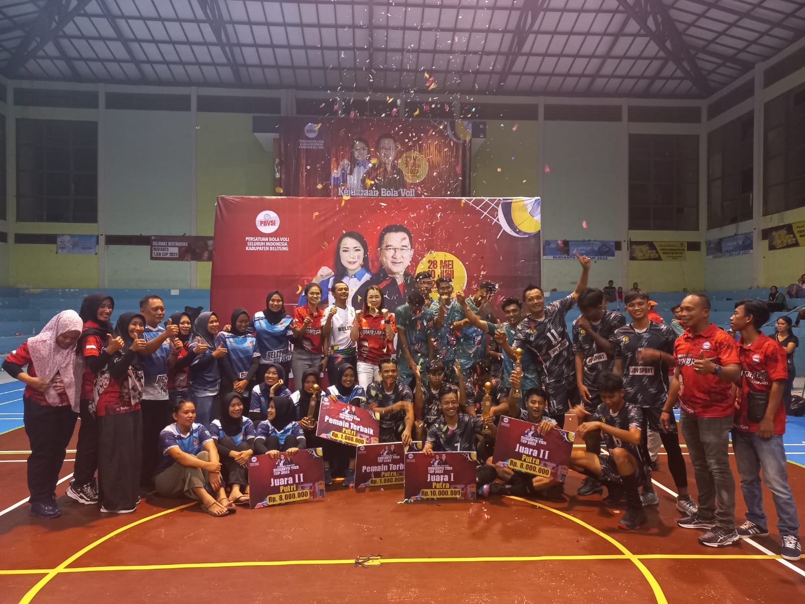 Final Bola Voli Rudianto Tjen Cup 2023: Tim Porprov Belitung Putra Raih Kemenangan, Tim Porprov Putri Gagal Juara
