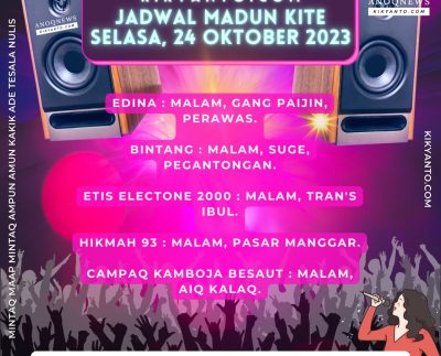 Jadwal Musik Belitung (Jadwal Madun Kite), Selasa 24 Oktober 2023